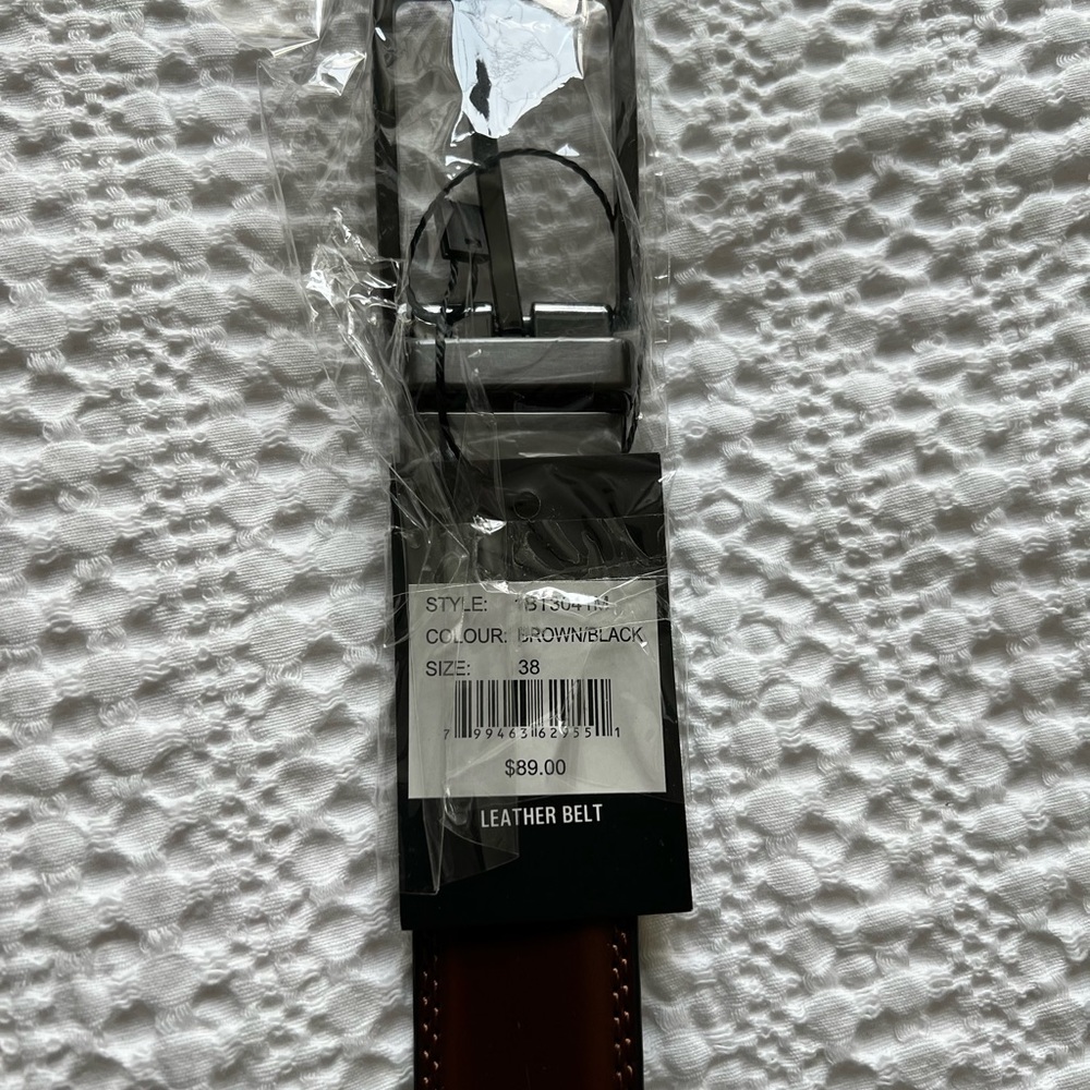 Reversible black/brown men’s leather belt